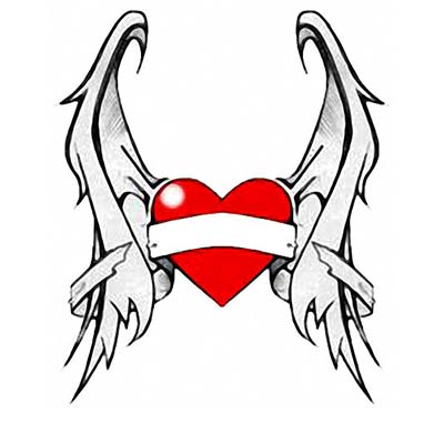 Heart wings Design Water Transfer Temporary Tattoo(fake Tattoo) Stickers NO.11292